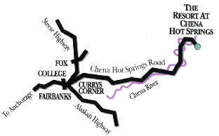 Map to Chena Hot Springs Resort