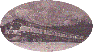 Alaska Railroad Train before Mt. McKinley