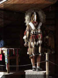 Rear view of beautiful native fur parka.