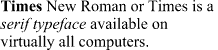 Times New Roman Font